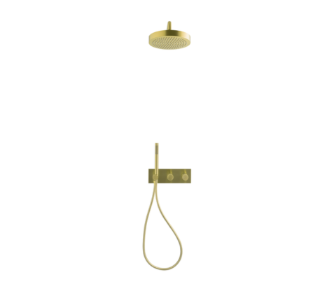 Iris - Two Function Concealed Non-Thermostatic Shower System | Brushed Gold Finish | 030101BG